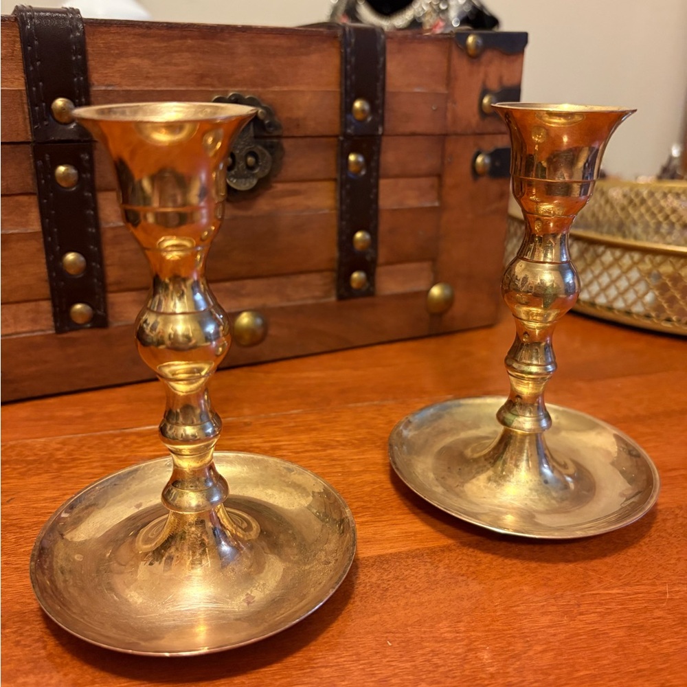 Vintage Brass Candleholders (India)
